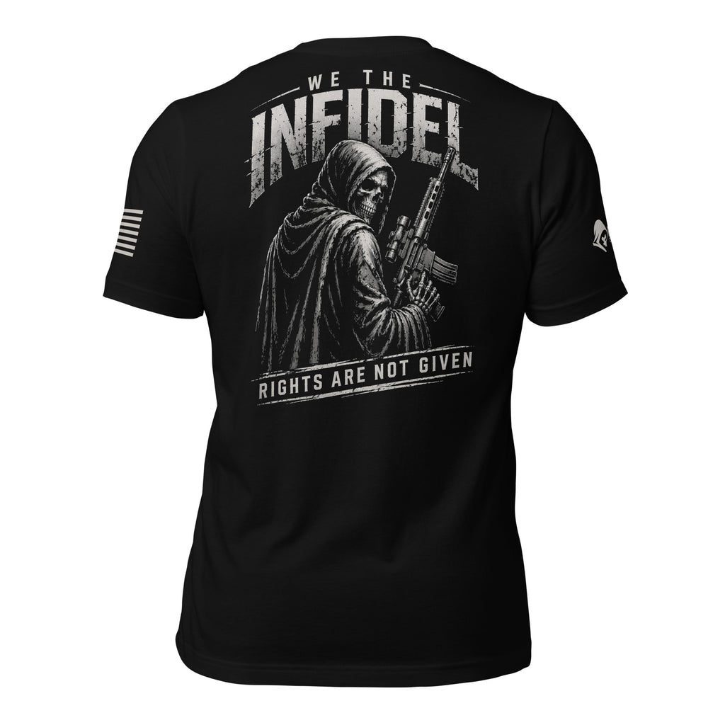 USA Made Rights Are Not Given Infidel Back Print Tee