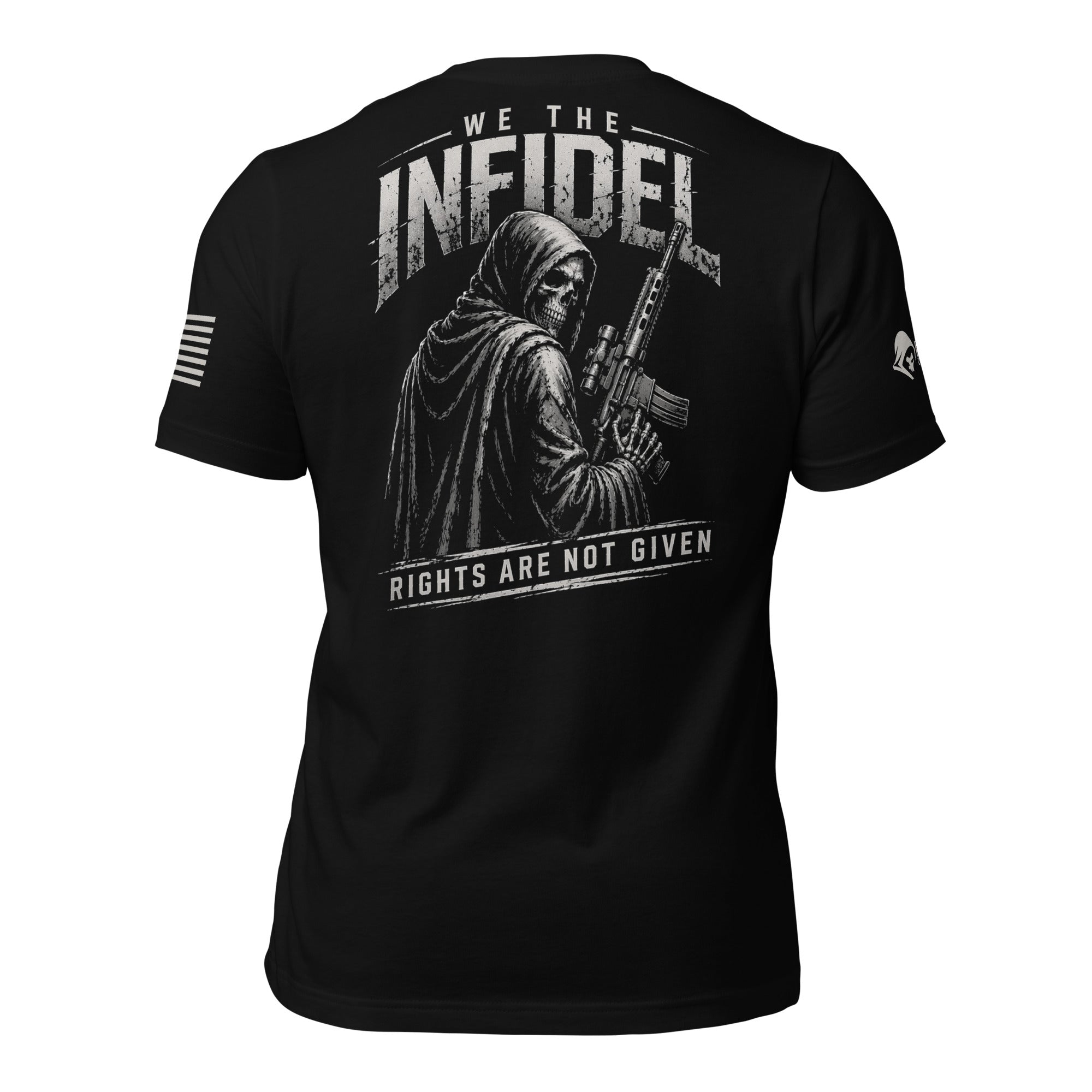 USA Made Rights Are Not Given Infidel Back Print Tee