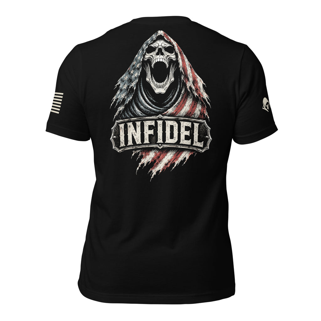 Infidel American Flag Reaper Back Print Tee