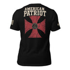 American Patriot 2 Timothy 1:7 Cross Back Print Tee, black tee, back view