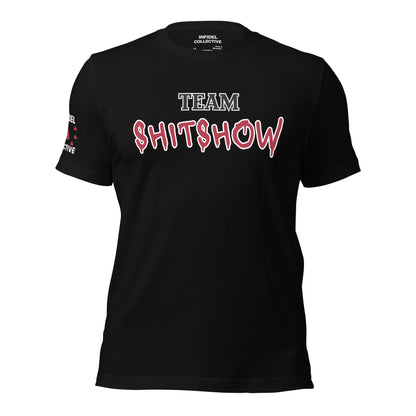 Funny NSFW Graphic Tees Men & Women Want – Team Shitshow Red Graffiti Black T Shirt  Infidel Collective