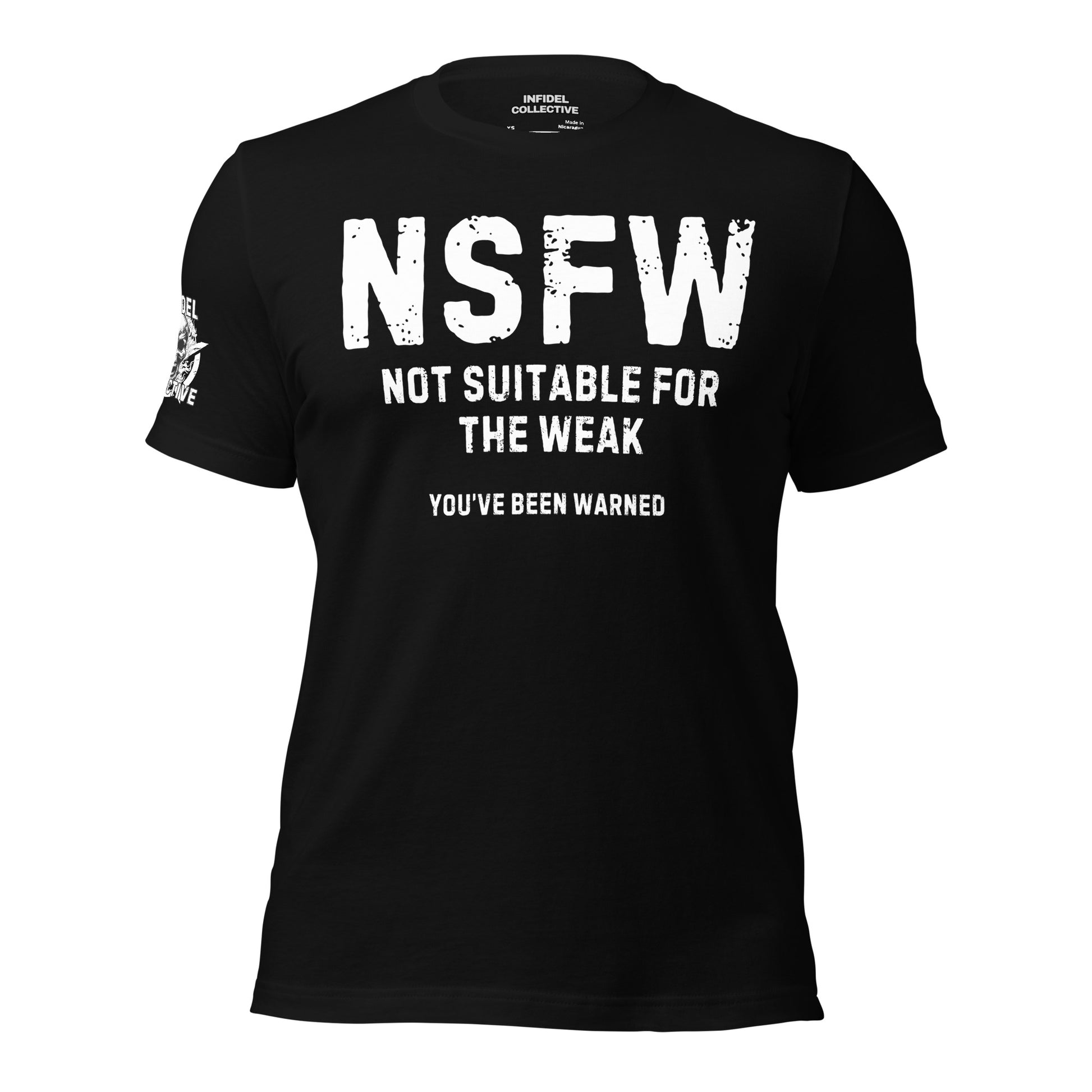NSFW Warning Black T Shirt - Graphic Tees Men & Women Want  Infidel Collective