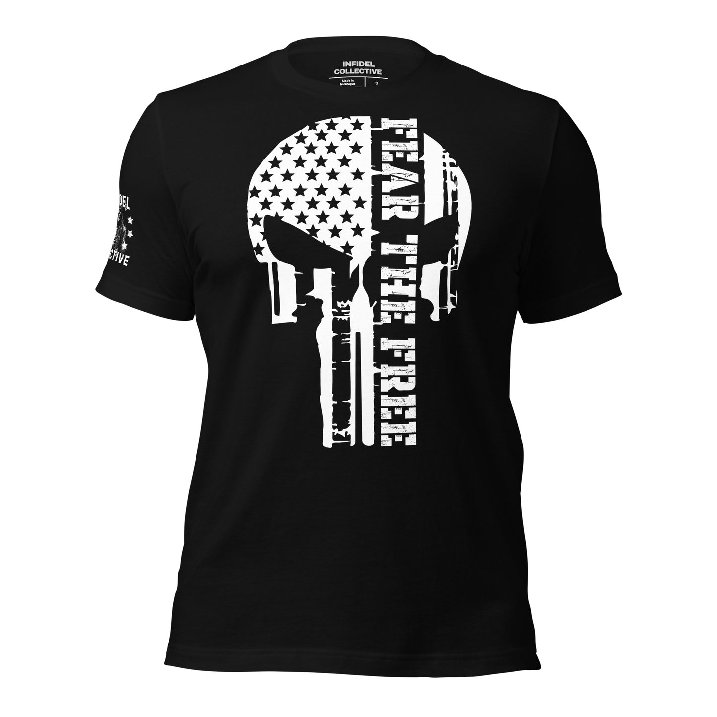 Fear the Free T-Shirt | Patriotic Skull Flag Graphic Tee  Infidel Collective