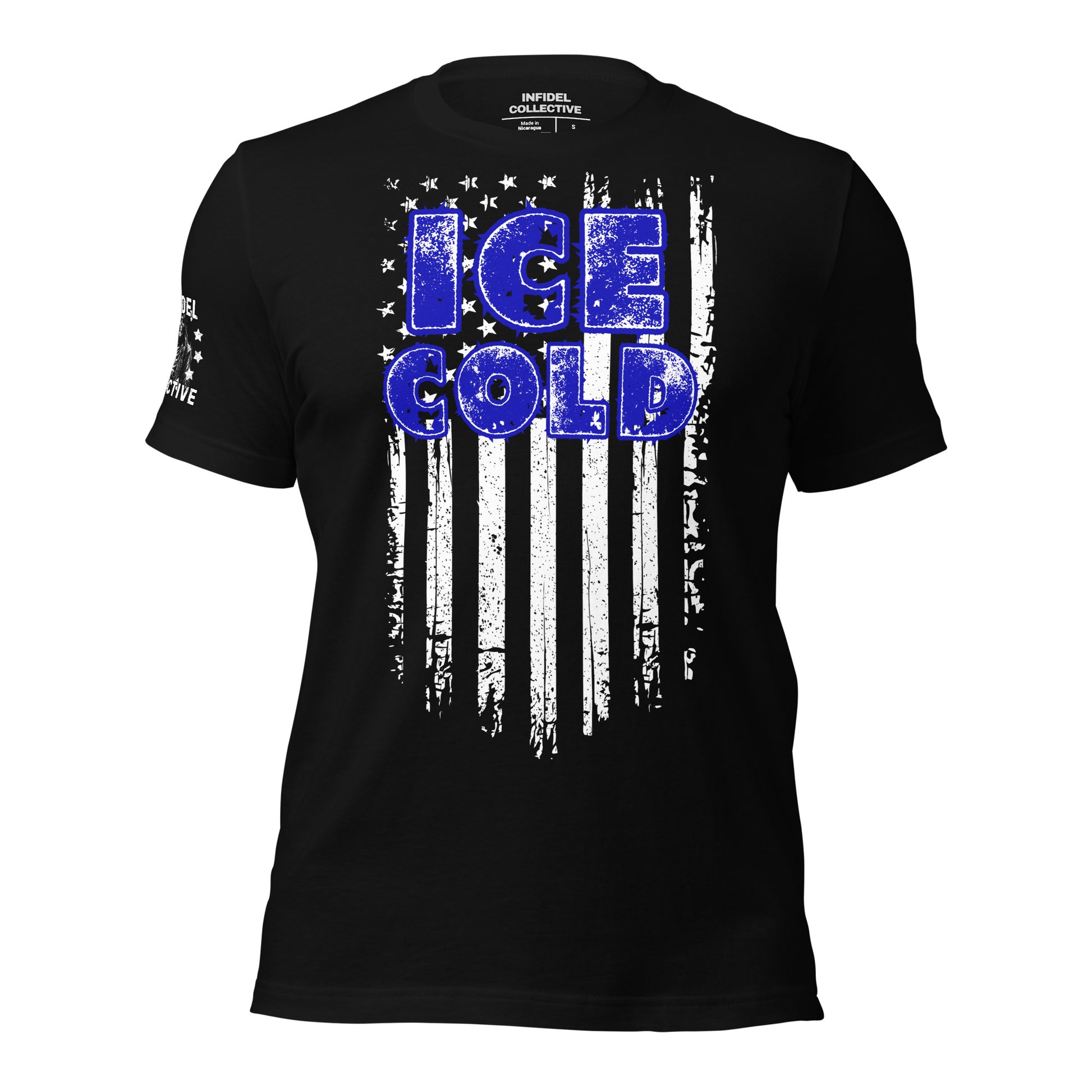 ICE COLD Flag Black T-Shirt  Infidel Collective