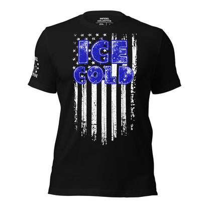 ICE COLD Flag Black T-Shirt  Infidel Collective