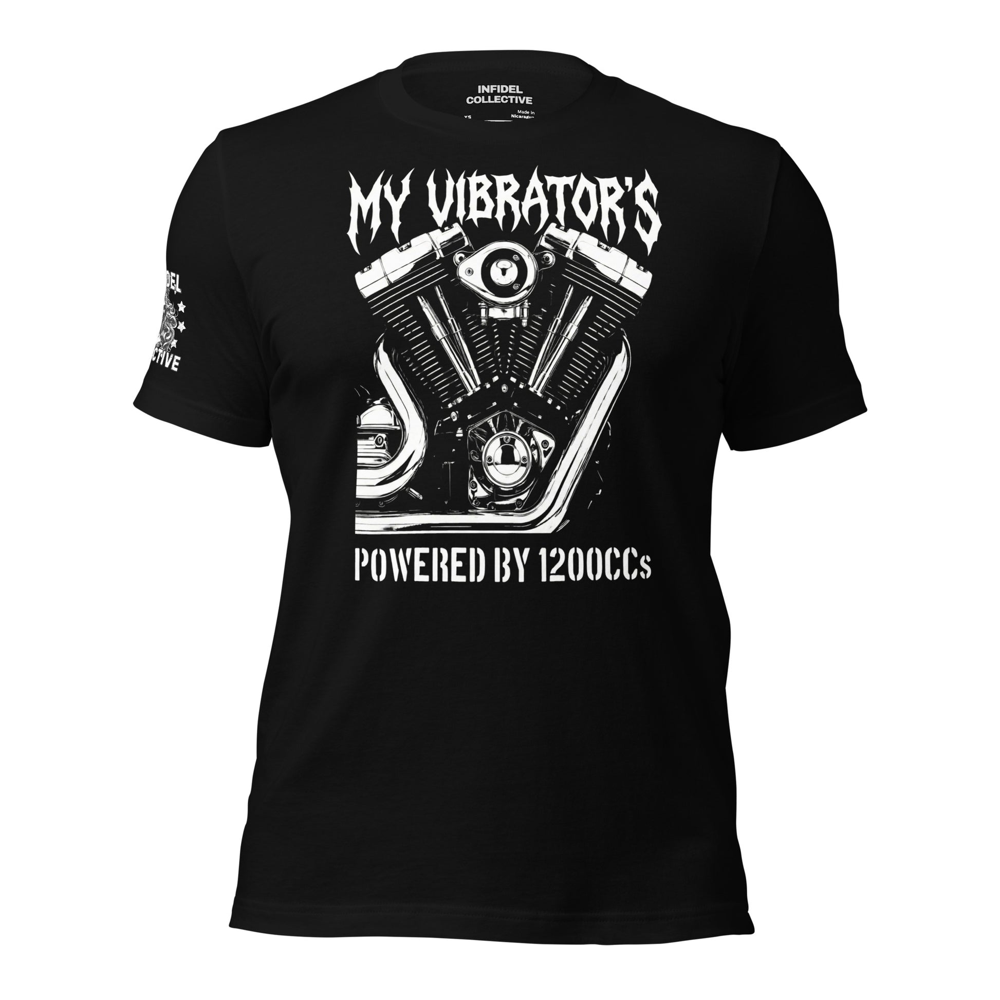 1200cc's of NSFW Power Black T-Shirt - Biker Chick Style  Infidel Collective