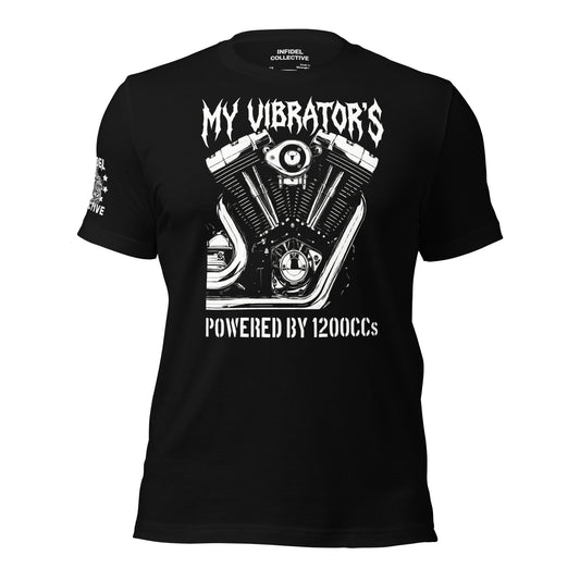 1200cc's of NSFW Power Black T-Shirt - Biker Chick Style  Infidel Collective