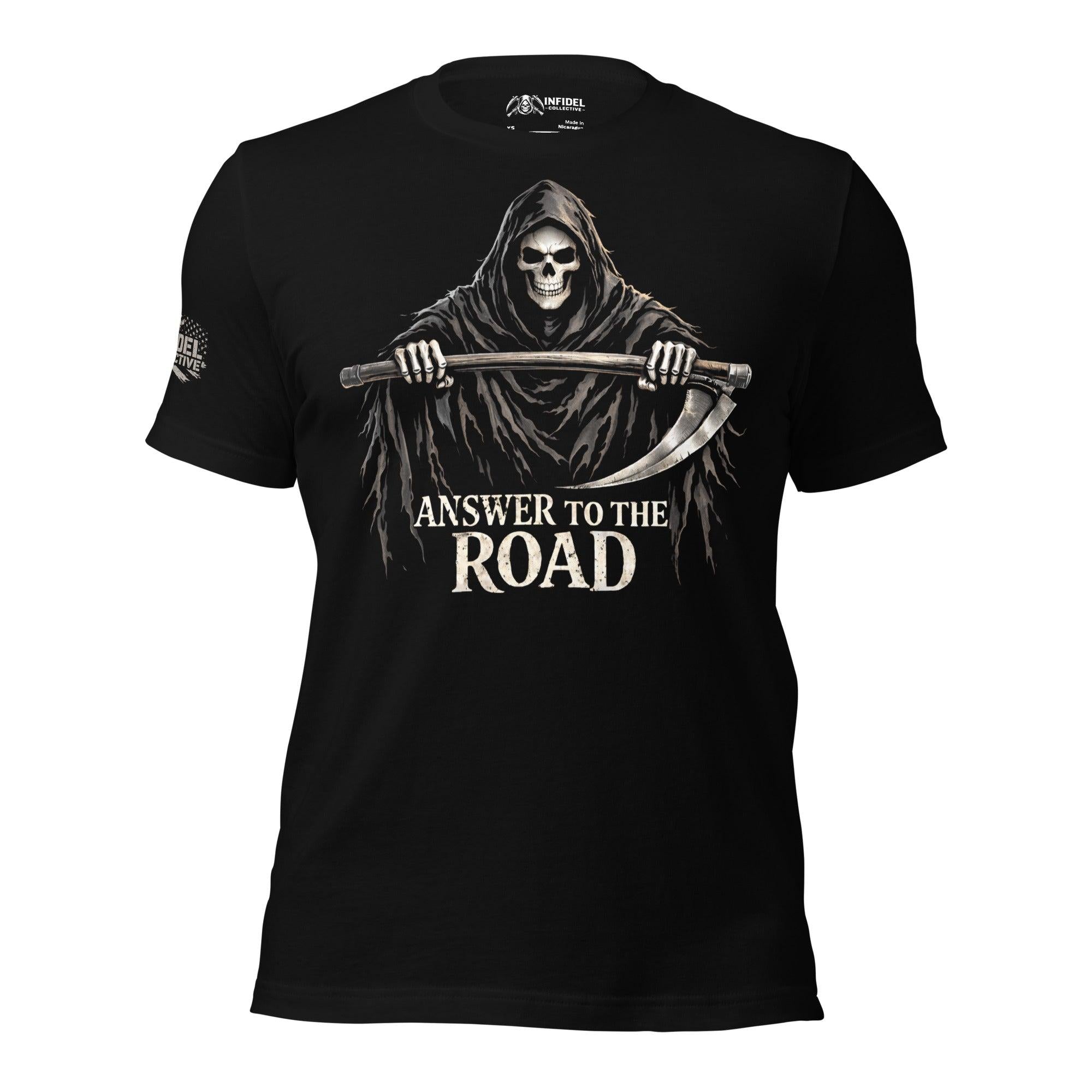 Get Right With the Road Biker Black T-Shirt – Grim Reaper's Call  Infidel Collective