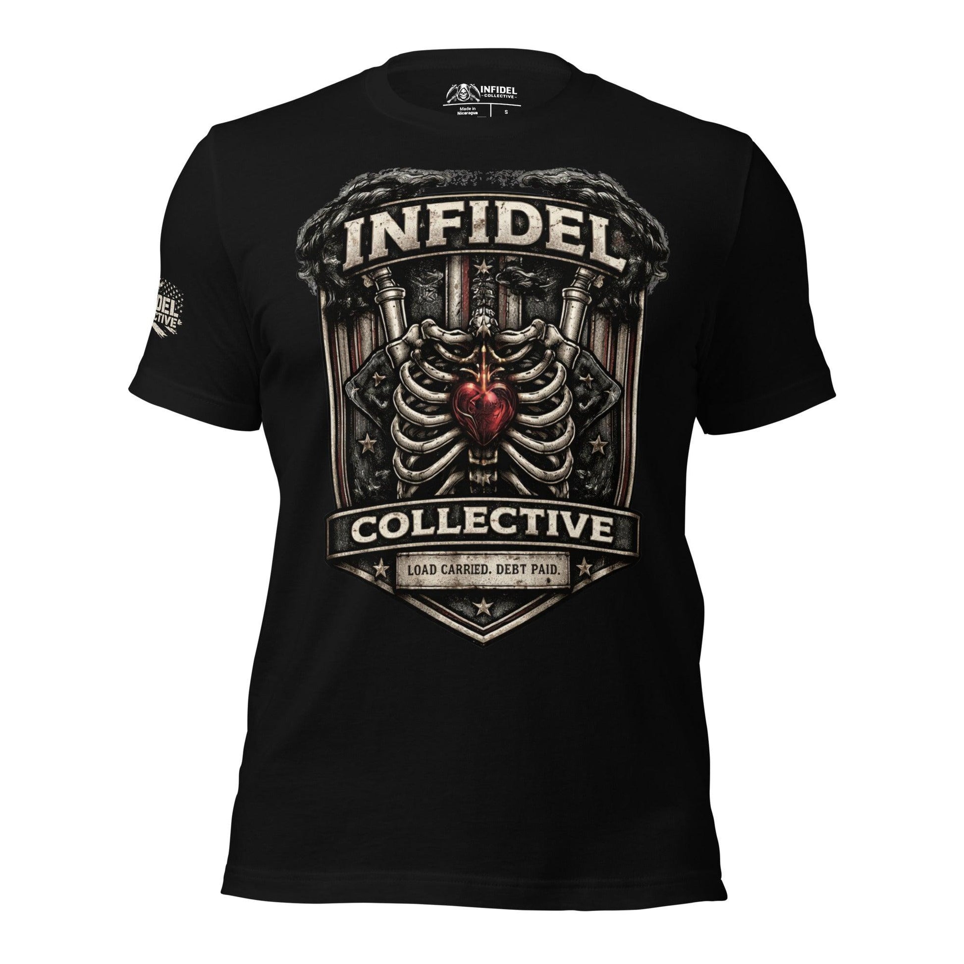Load Carried Debt Paid Black Tee  Infidel Collective