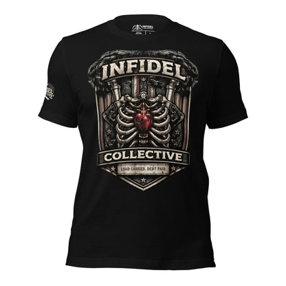 Load Carried Debt Paid Black Tee  Infidel Collective