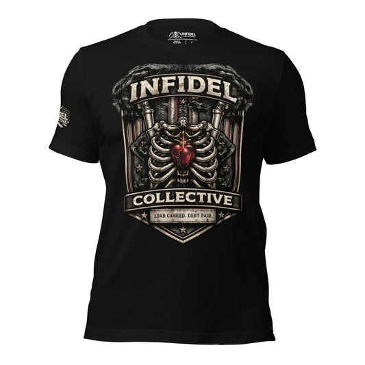 Load Carried Debt Paid Black Tee  Infidel Collective