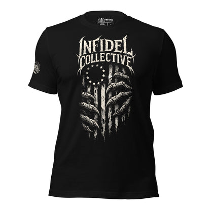 Monsters Among Us Black Tee  Infidel Collective