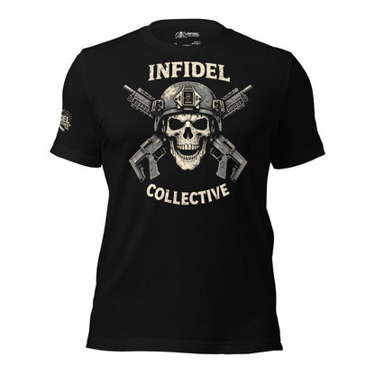Skull And AR15 Operator Black Tee  Infidel Collective