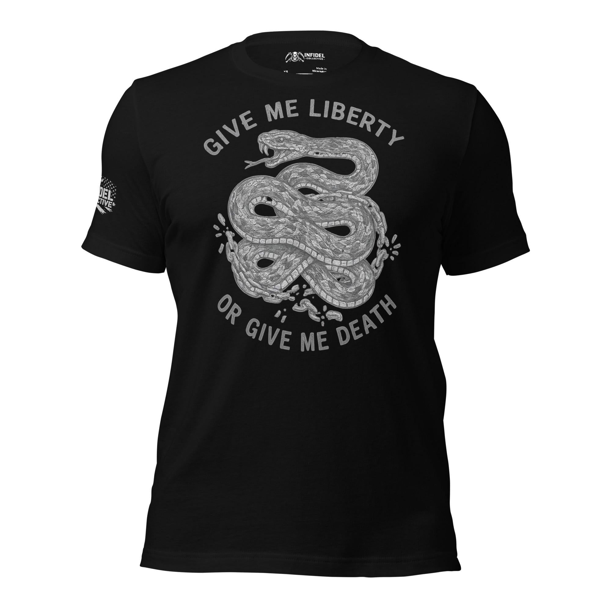 Coiled Snake of Liberty Black T-Shirt  Infidel Collective