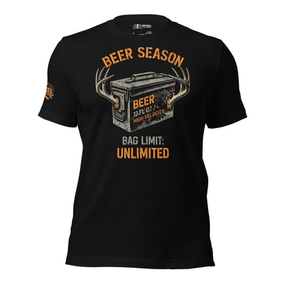 12oz High Velocity Beer Season Black T-Shirt  Infidel Collective