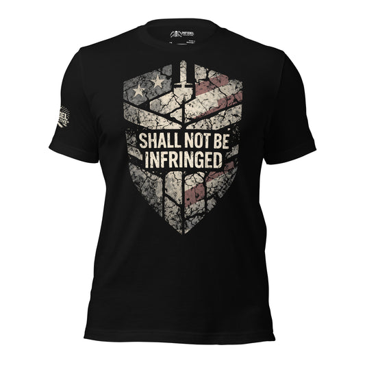 Not Infringed Shield Black T-Shirt  Infidel Collective