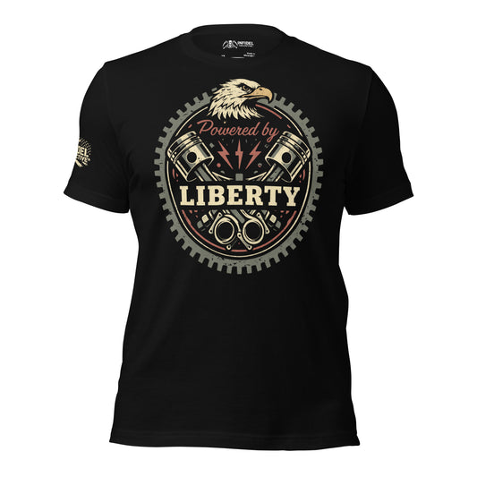Vintage Gears Powered By Liberty Black Tee  Infidel Collective