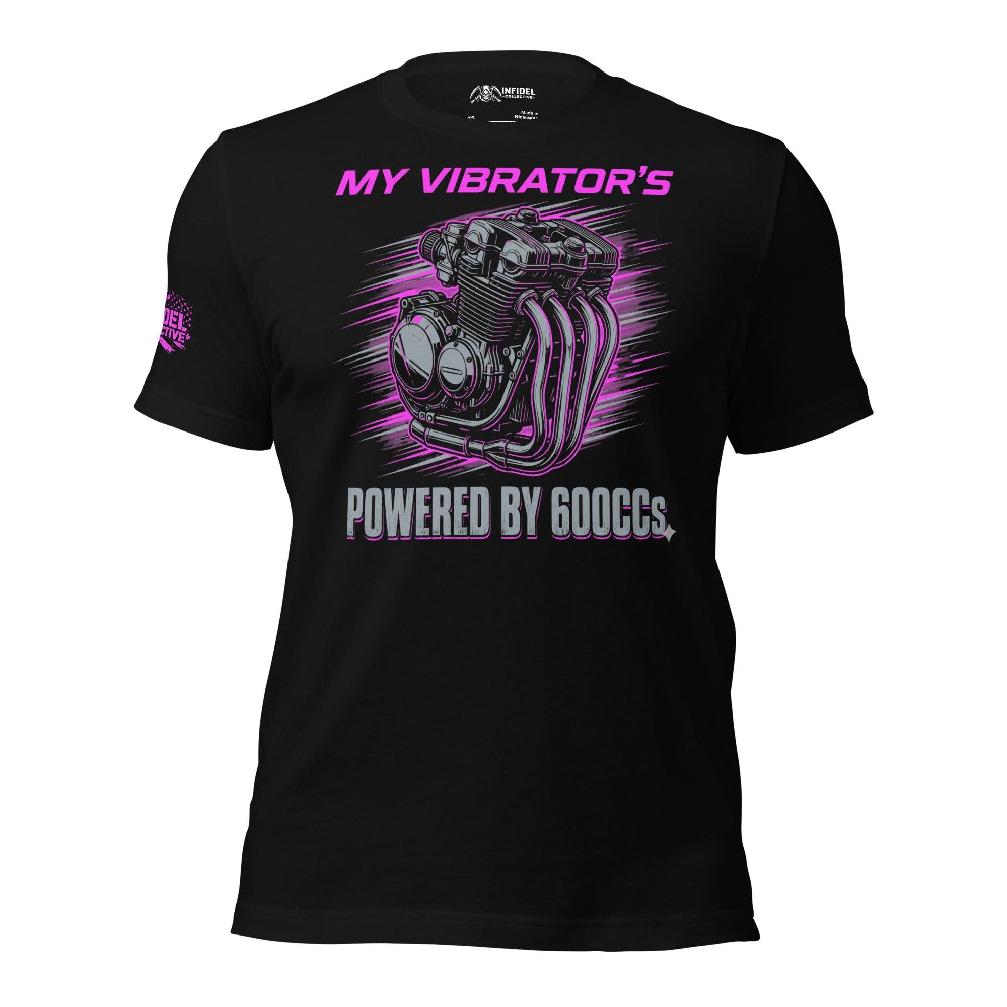 Powered by 600cc of Neon Black T-Shirt  Infidel Collective