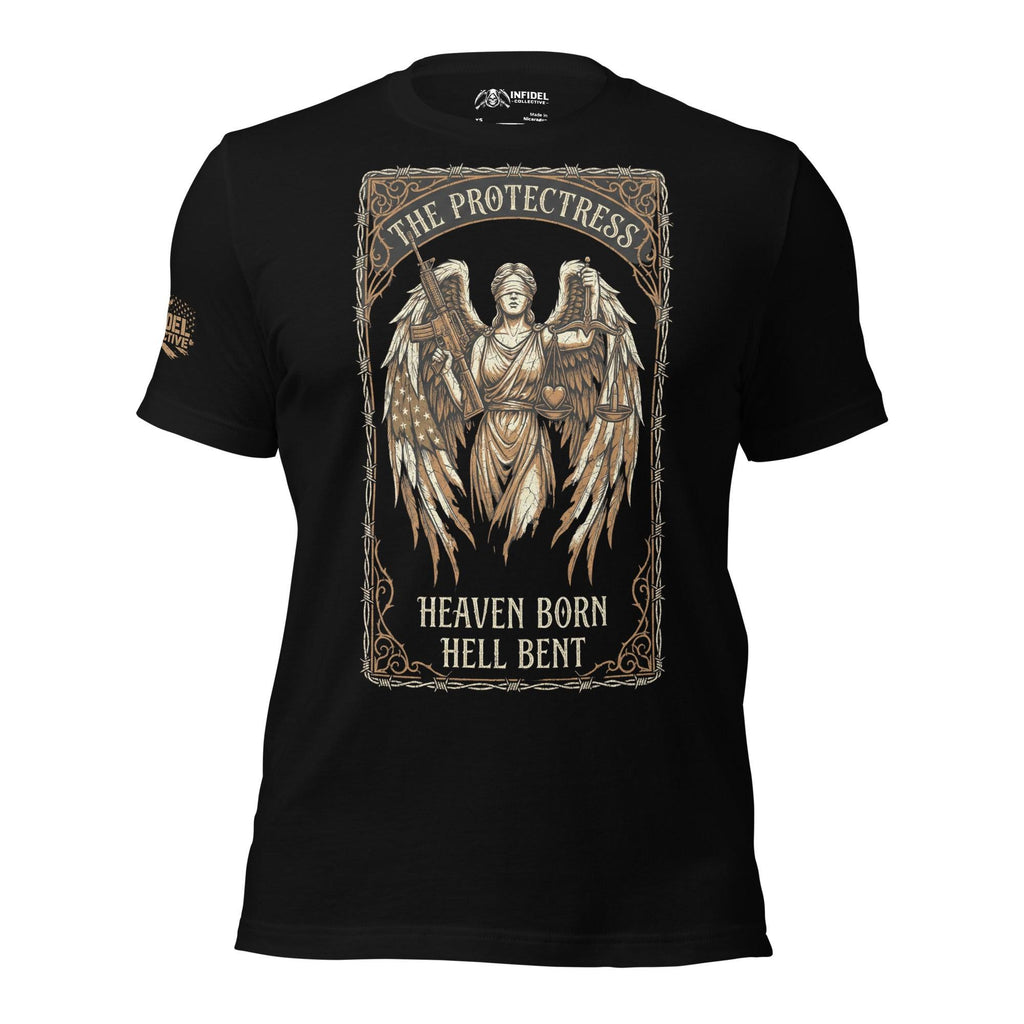 The Protectress Women's Black T-Shirt  Infidel Collective