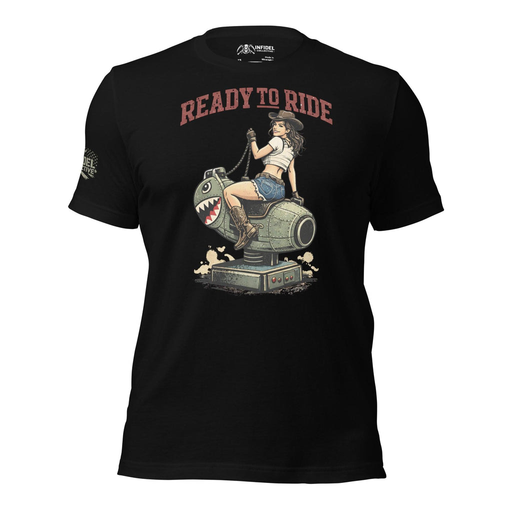 A10-Rider Ready to Ride Women's Black Tee  Infidel Collective