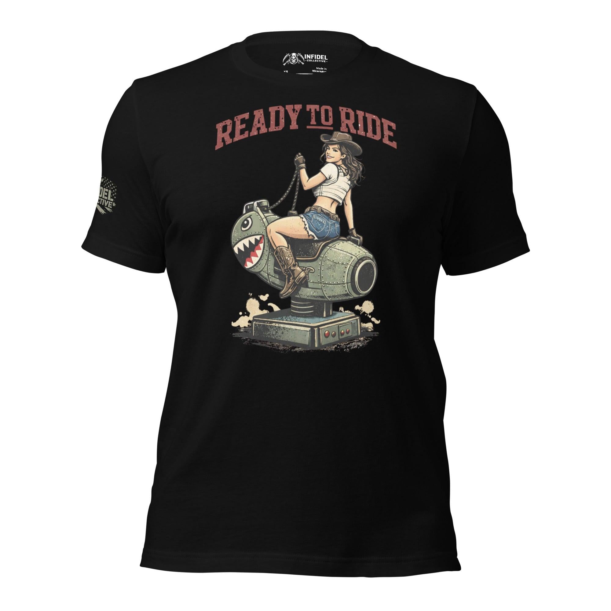 A10-Rider Ready to Ride Women's Black Tee  Infidel Collective
