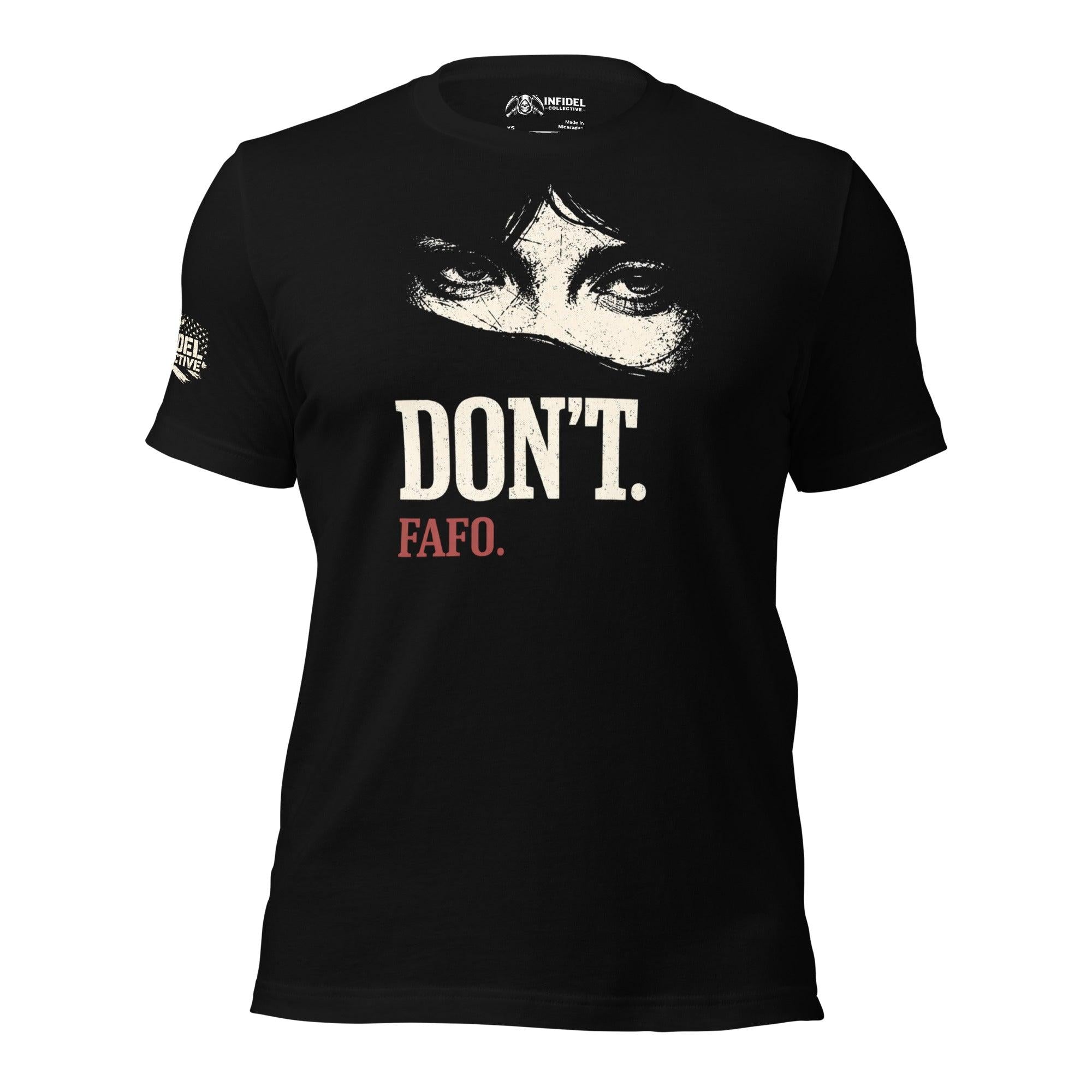 Don't or FAFO Women's Black T-Shirt  Infidel Collective