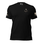 Front view of Black Infidel Not for All American Reaper Back Print tee.