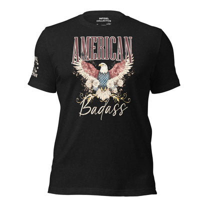 Vintage Women's American Badass Eagle Black T-Shirt  Infidel Collective