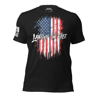 Patriotic T-Shirt: Land of the Free Black Graphic Tee  Infidel Collective