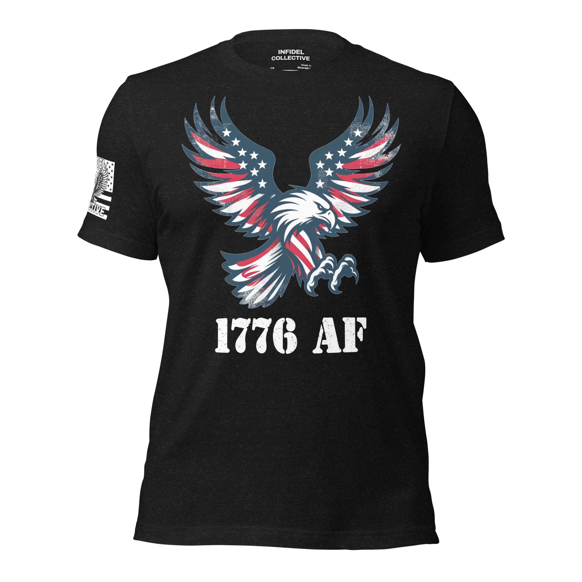 1776 AF Black Heather T-Shirt | American Freedom Patriotic Tee  Infidel Collective