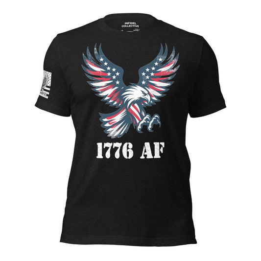 1776 AF Black Heather T-Shirt | American Freedom Patriotic Tee  Infidel Collective