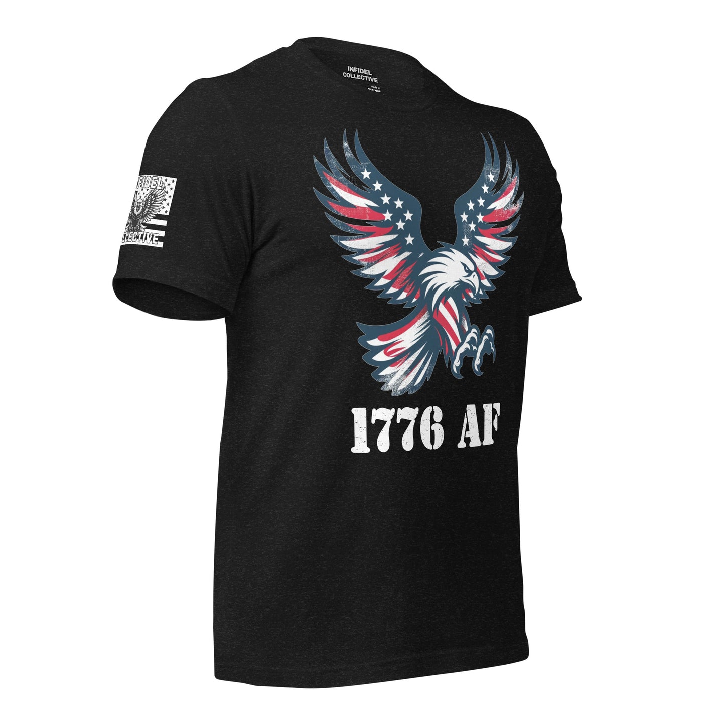 1776 AF Black Heather T-Shirt | American Freedom Patriotic Tee  Infidel Collective
