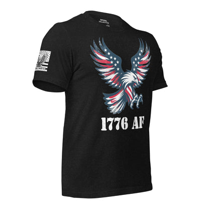 1776 AF Black Heather T-Shirt | American Freedom Patriotic Tee  Infidel Collective