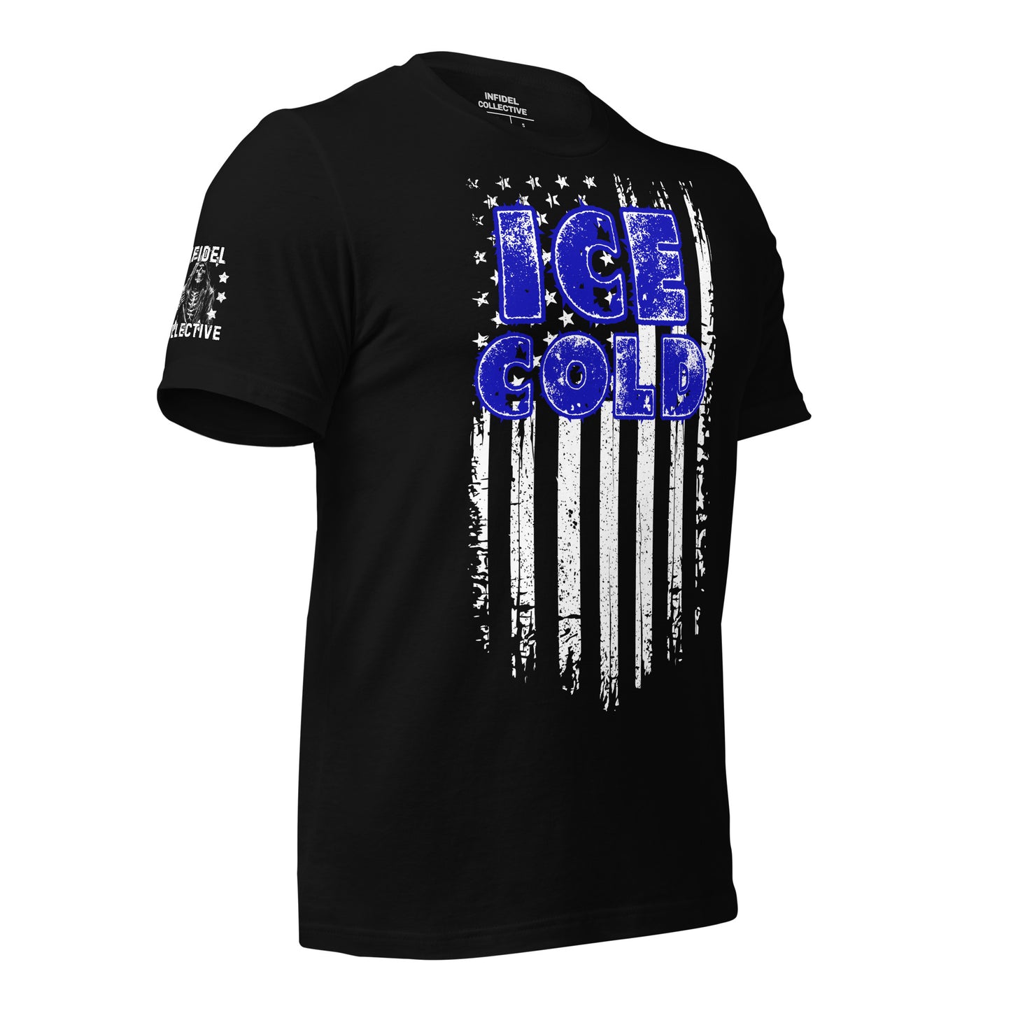 ICE COLD Flag Black T-Shirt  Infidel Collective