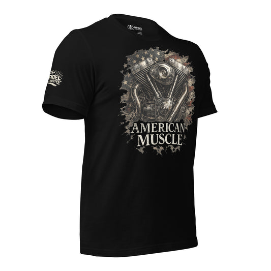 Patriotic American Muscle Biker Black T Shirt  Infidel Collective