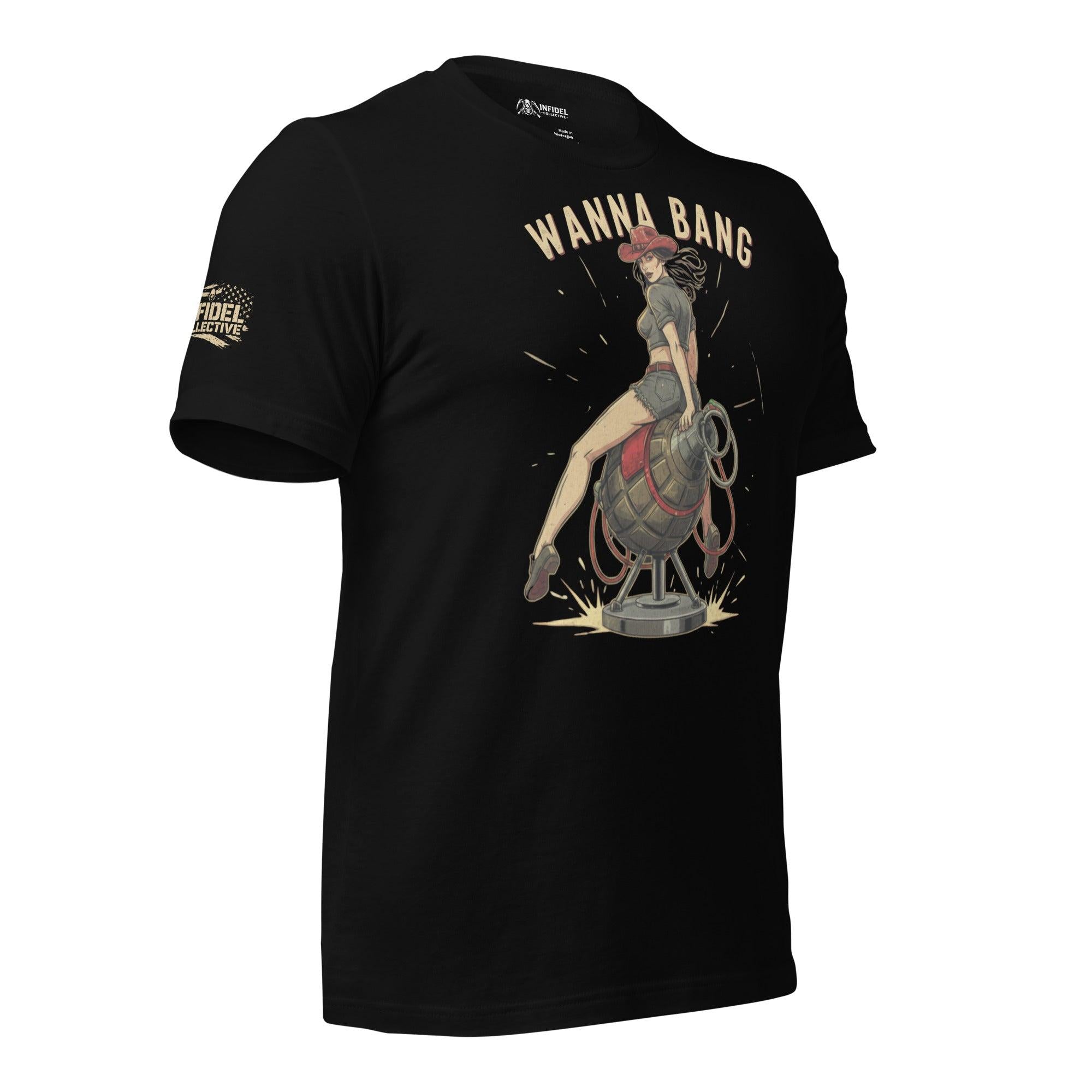 Wanna Bang Women's Black T-Shirt  Infidel Collective