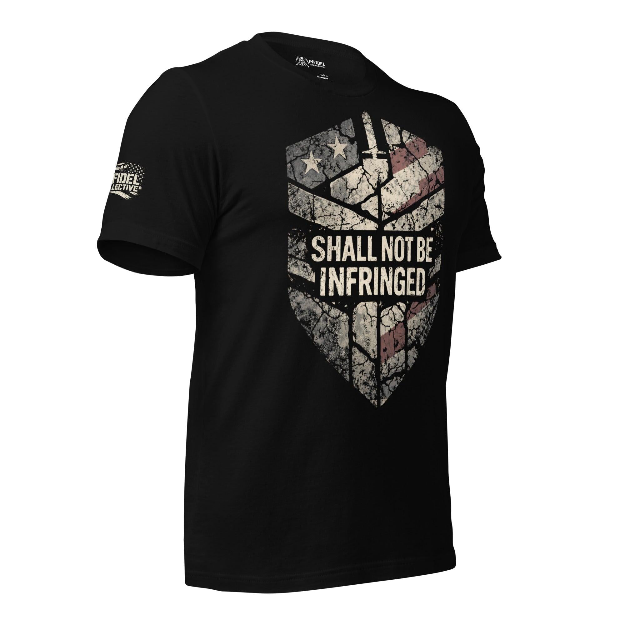 Not Infringed Shield Black T-Shirt  Infidel Collective