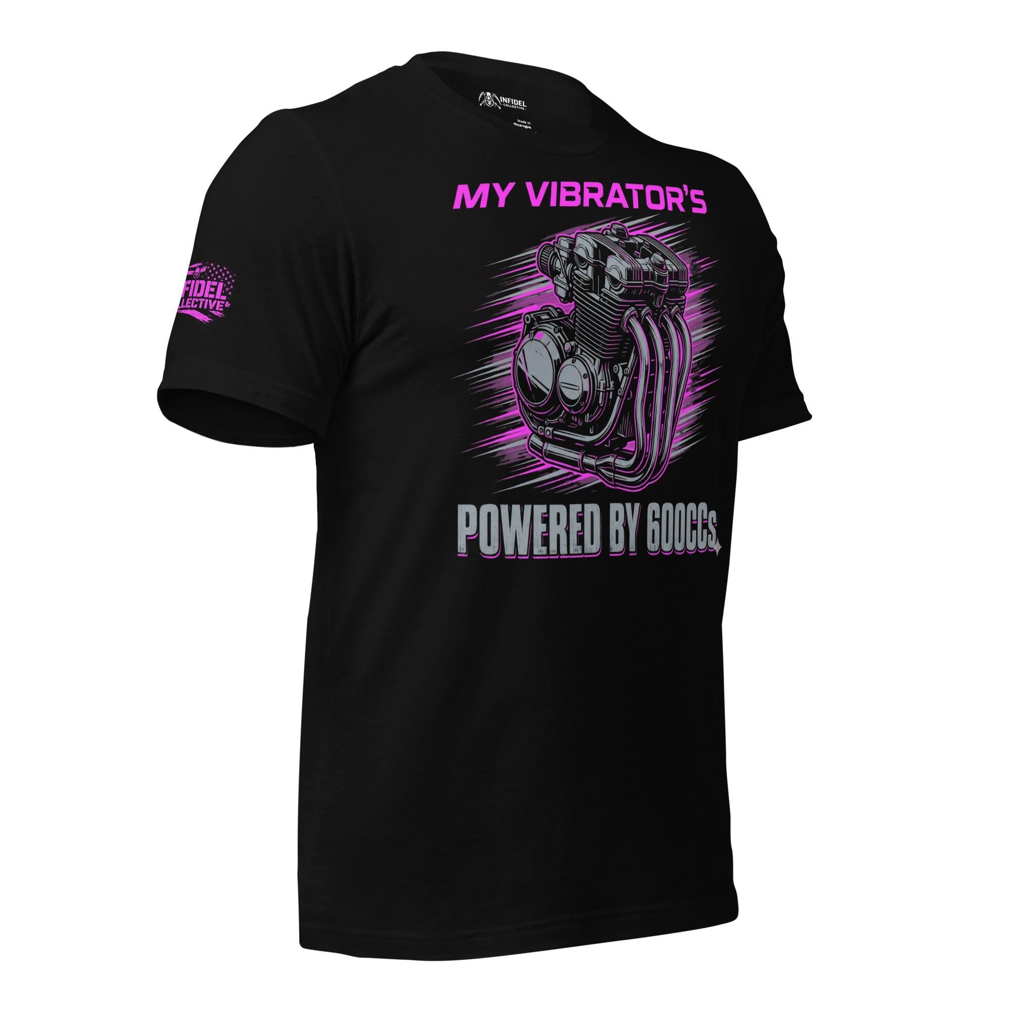 Powered by 600cc of Neon Black T-Shirt  Infidel Collective