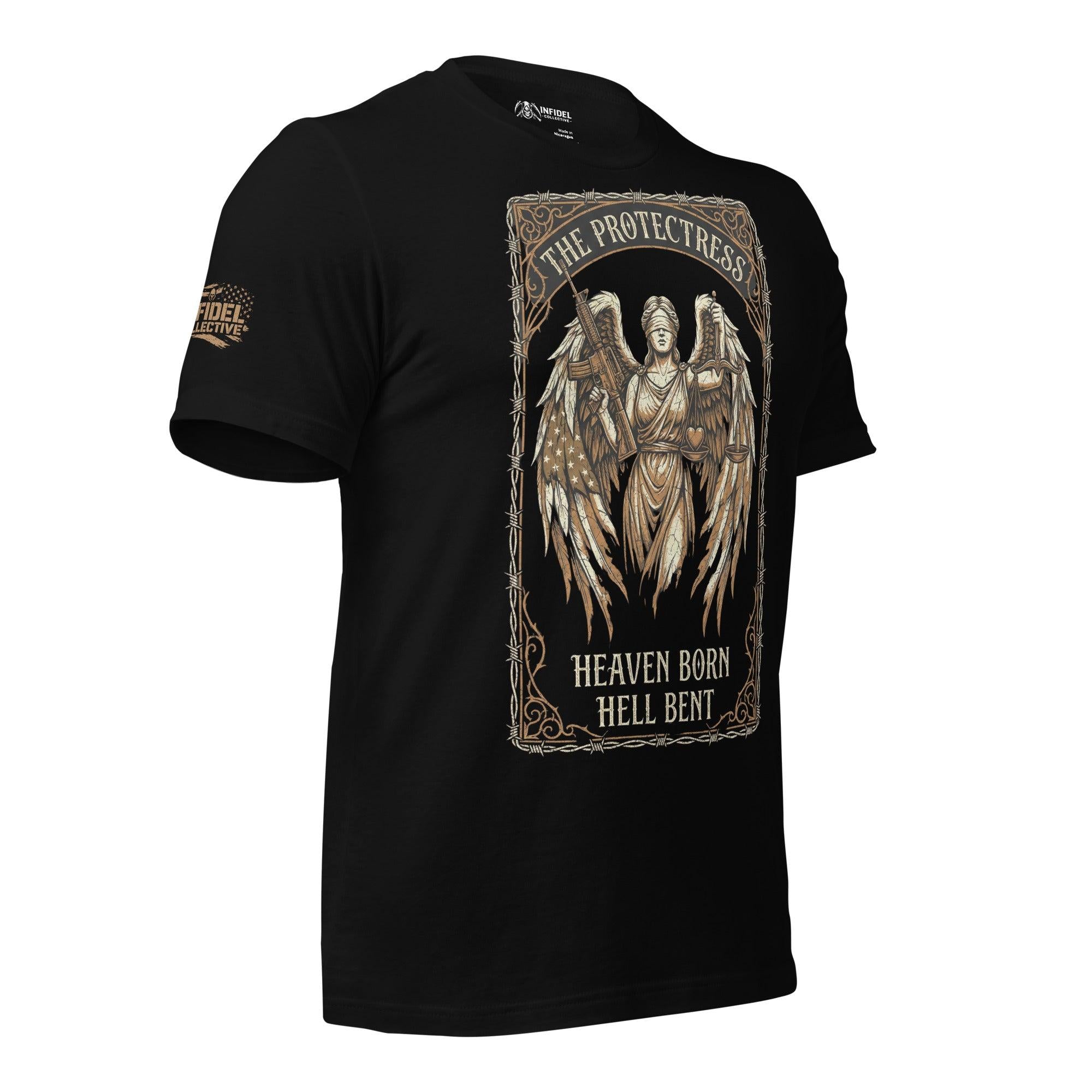 The Protectress Women's Black T-Shirt  Infidel Collective