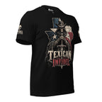 Texican Infidel tee mockup, angle 3