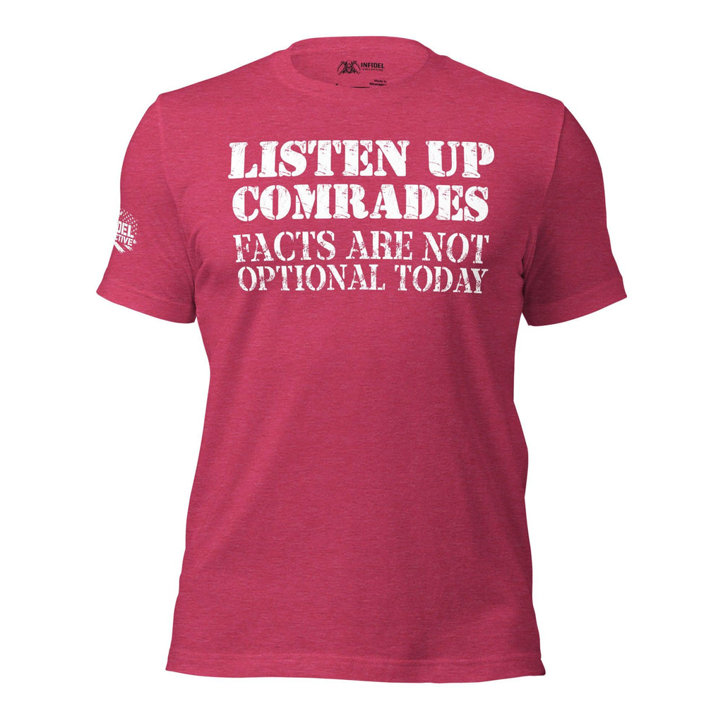 Facts Not Optional Heather Red T-Shirt  Infidel Collective