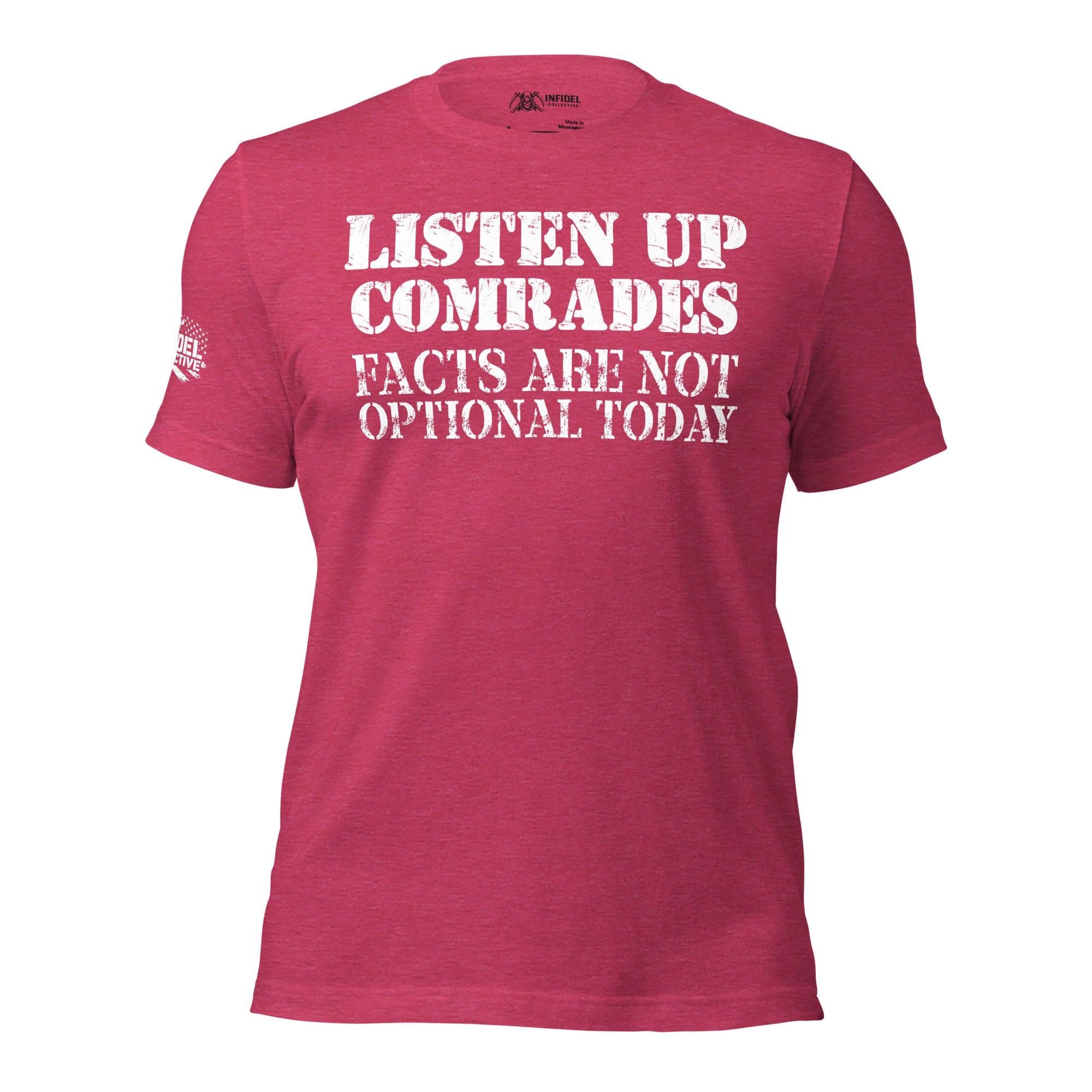 Facts Not Optional Heather Red T-Shirt  Infidel Collective