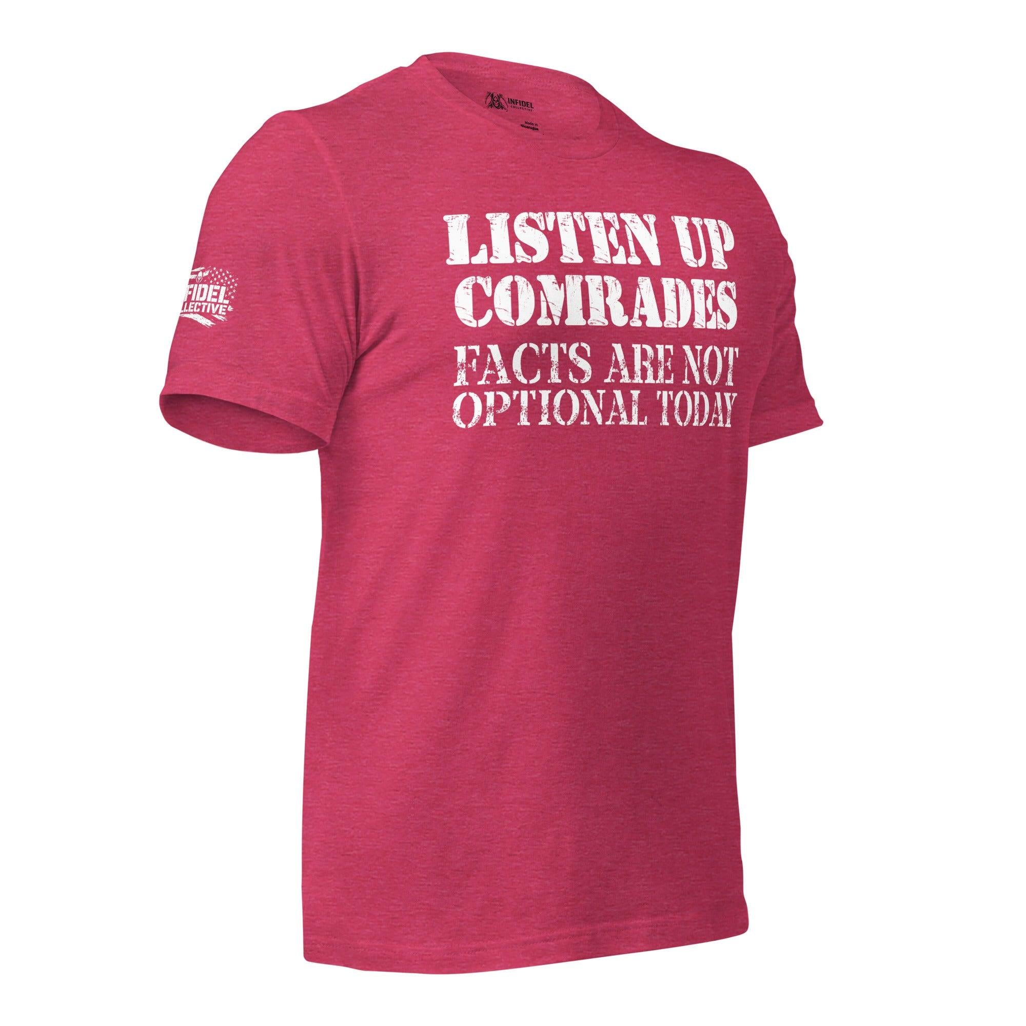 Facts Not Optional Heather Red T-Shirt  Infidel Collective