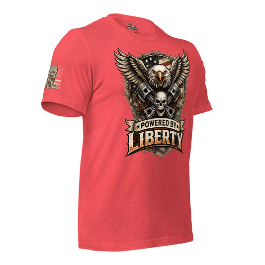 Powered by Liberty Heather Red Tee  Infidel Collective