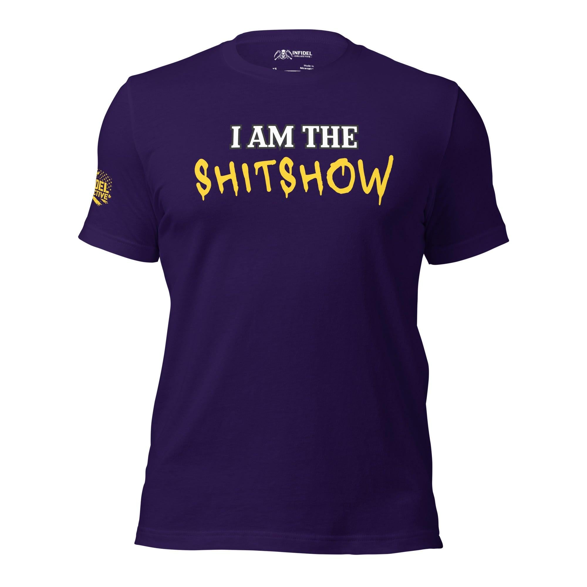 I Am The Shitshow Yellow on Purple T-Shirt  Infidel Collective