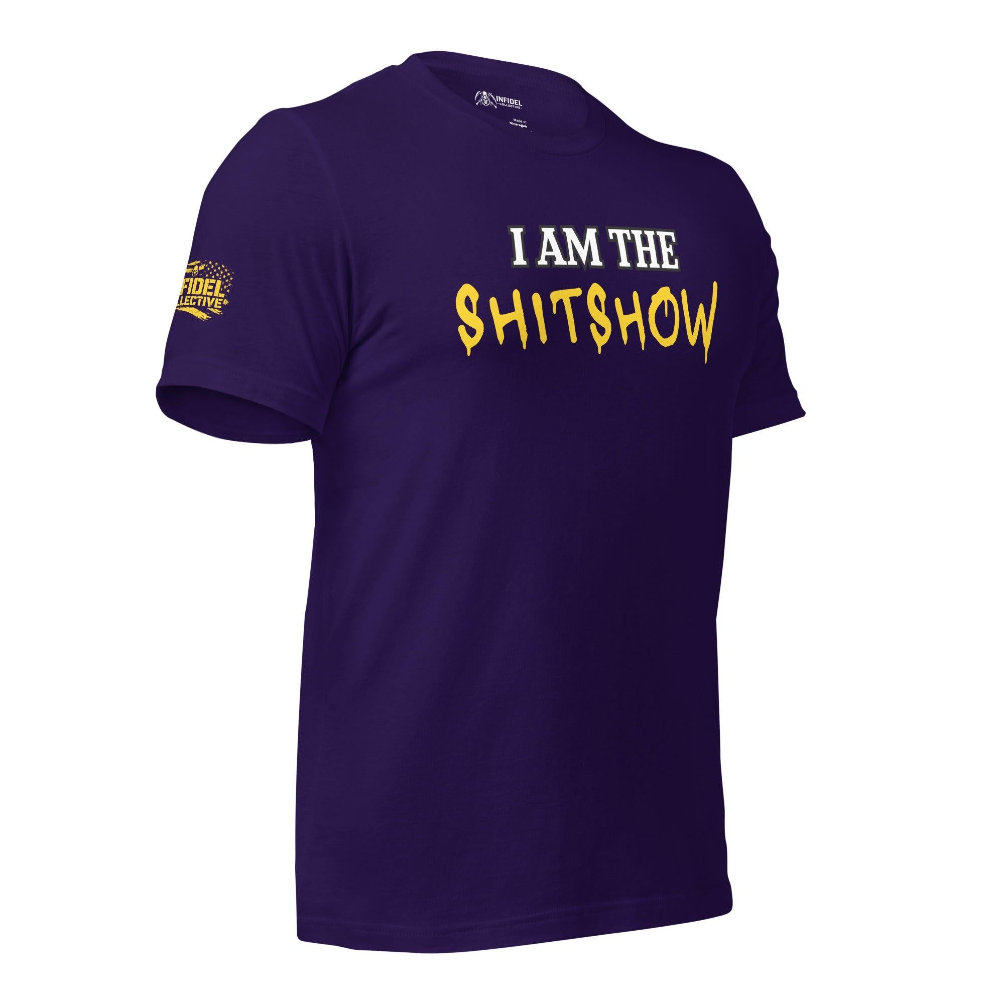 I Am The Shitshow Yellow on Purple T-Shirt  Infidel Collective