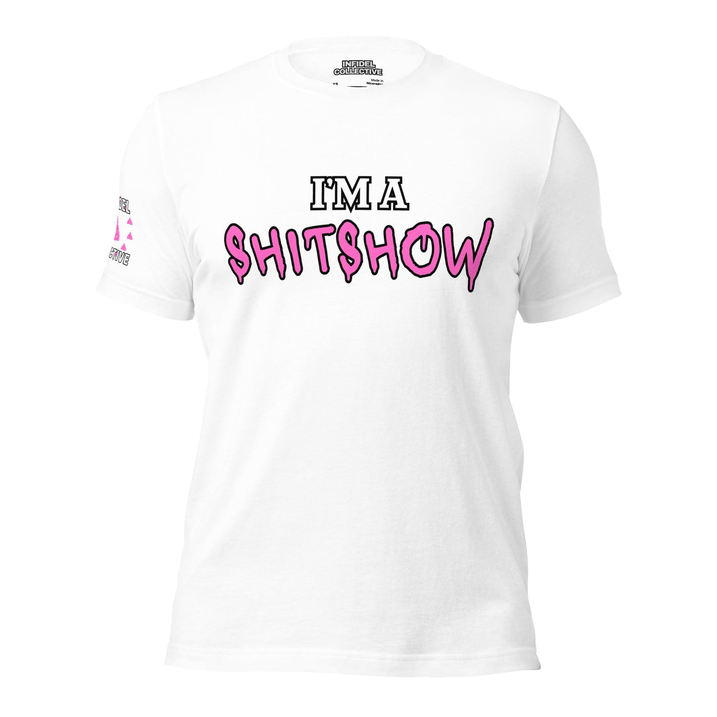 Funny NSFW Shirt – I’m a Shitshow Graphic Tee in Pink on White  Infidel Collective