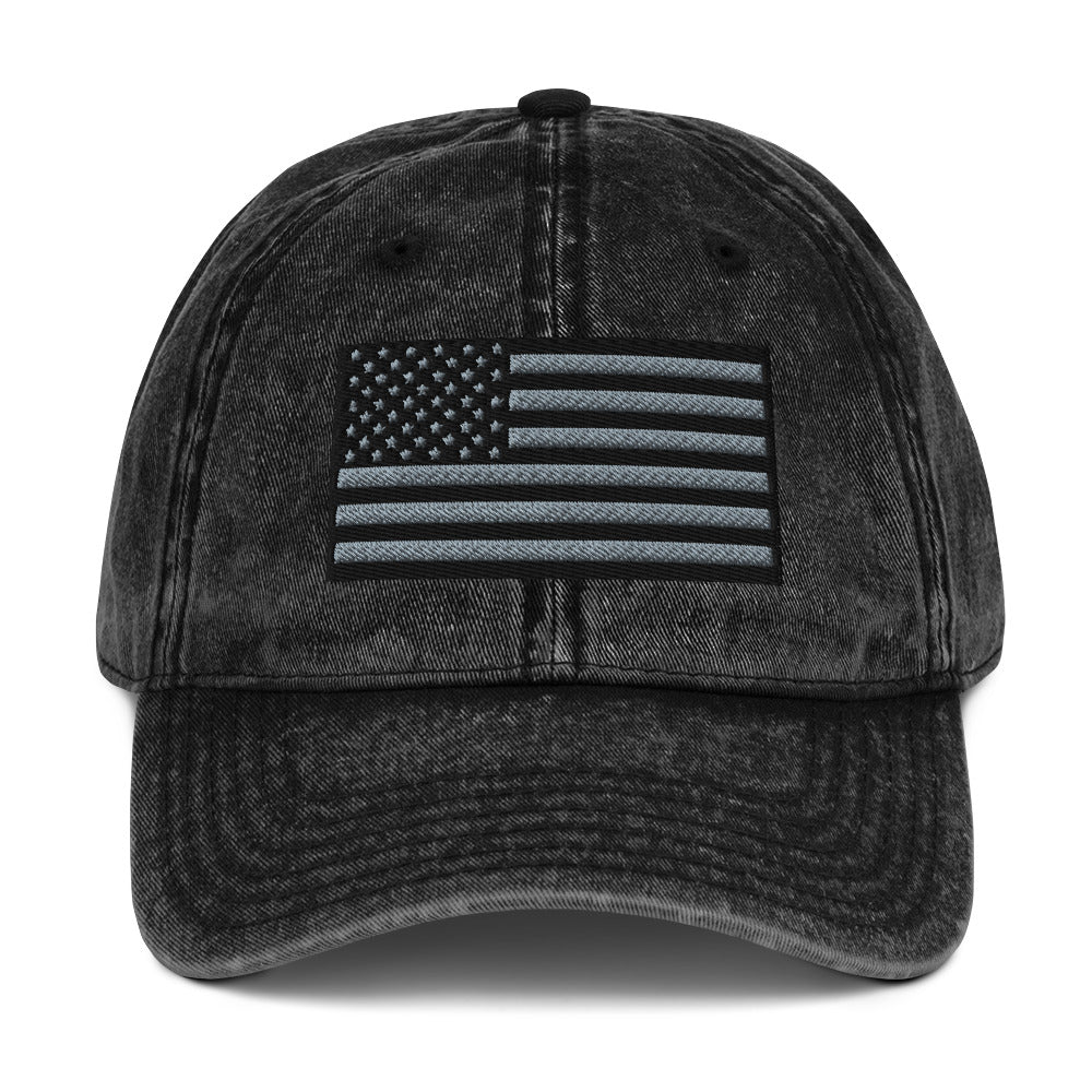 Vintage Tactical Old Glory Black & Grey USA Flag on 6 Colors of Hats  Infidel Collective