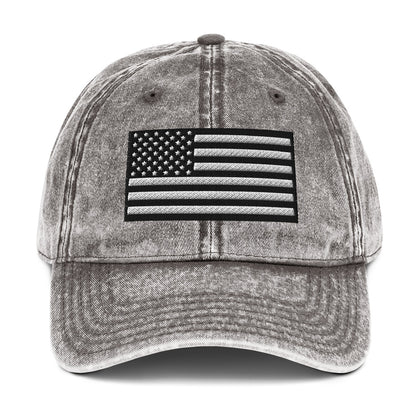 Vintage Black and White USA Flag Ball Cap – Patriotic Hats for Men & Women  Infidel Collective