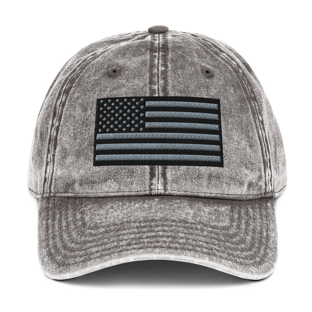 Vintage Tactical Old Glory Black & Grey USA Flag on 6 Colors of Hats  Infidel Collective